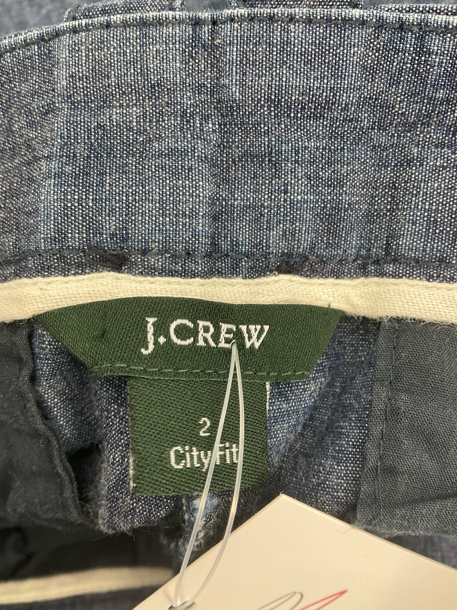 J.Crew Blue Bermuda, CityFit, Chambray, Mid-Rise, Classic Size 2 Blue Solid Shorts - Size 2