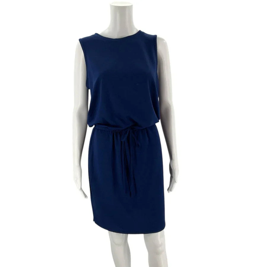 Belle Navy Solid Pre-Owned Ladies Dress - Size Small - Margaret’s Fine Consignment