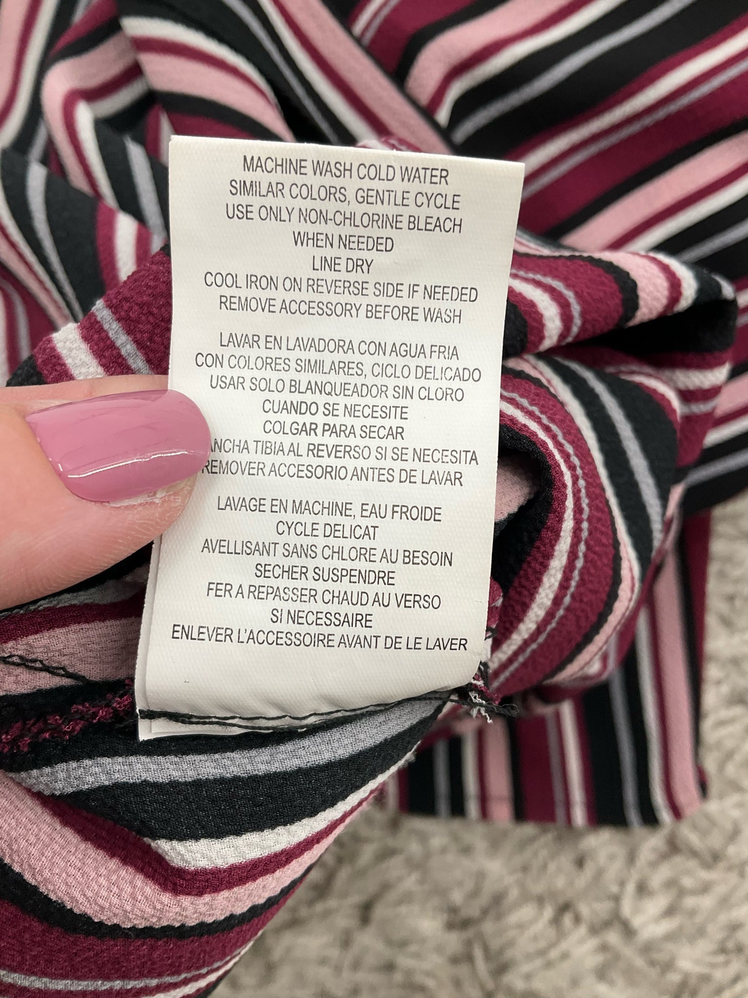 Speechless purple and black striped women&