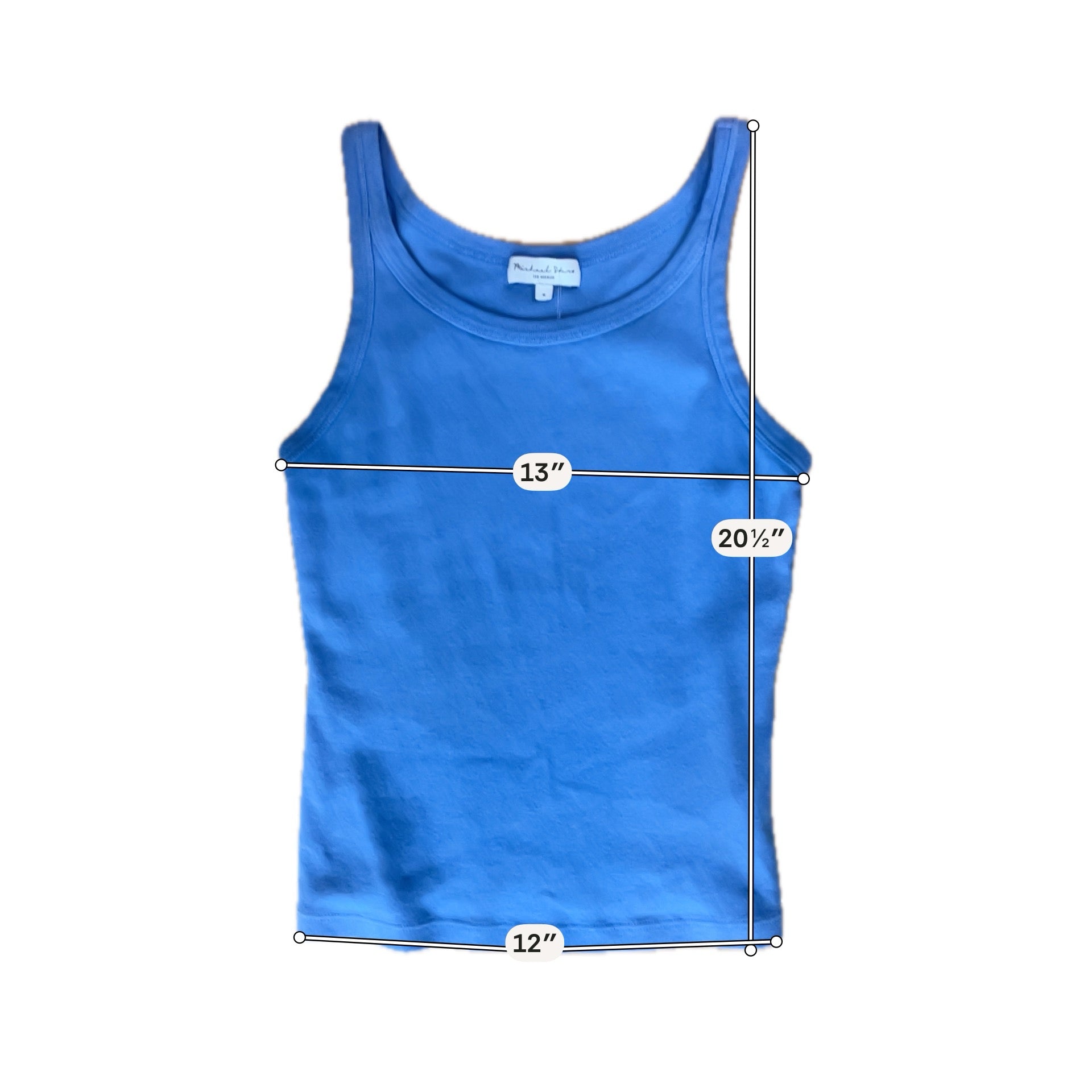 Michael Stars Blue 2x1 Rib Scoop Neck Tank Top Size S | Pre-Owned
