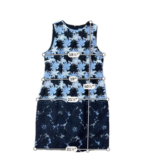 Antonio Melani black/blue/white Sheath Cindy Floral Lace Colorblock Sheath Dress Size 14 - Size 14