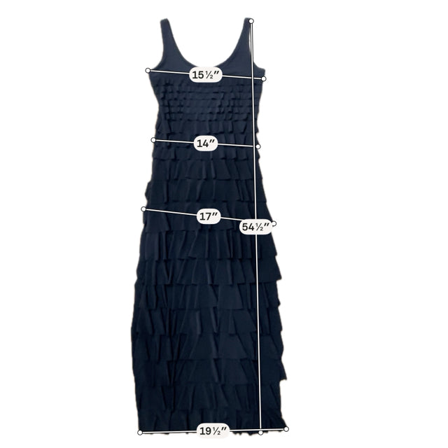 STYLE by Hélène Lagier Black Tiered Ruffle Maxi Dress Size XS- ONLINE ONLY