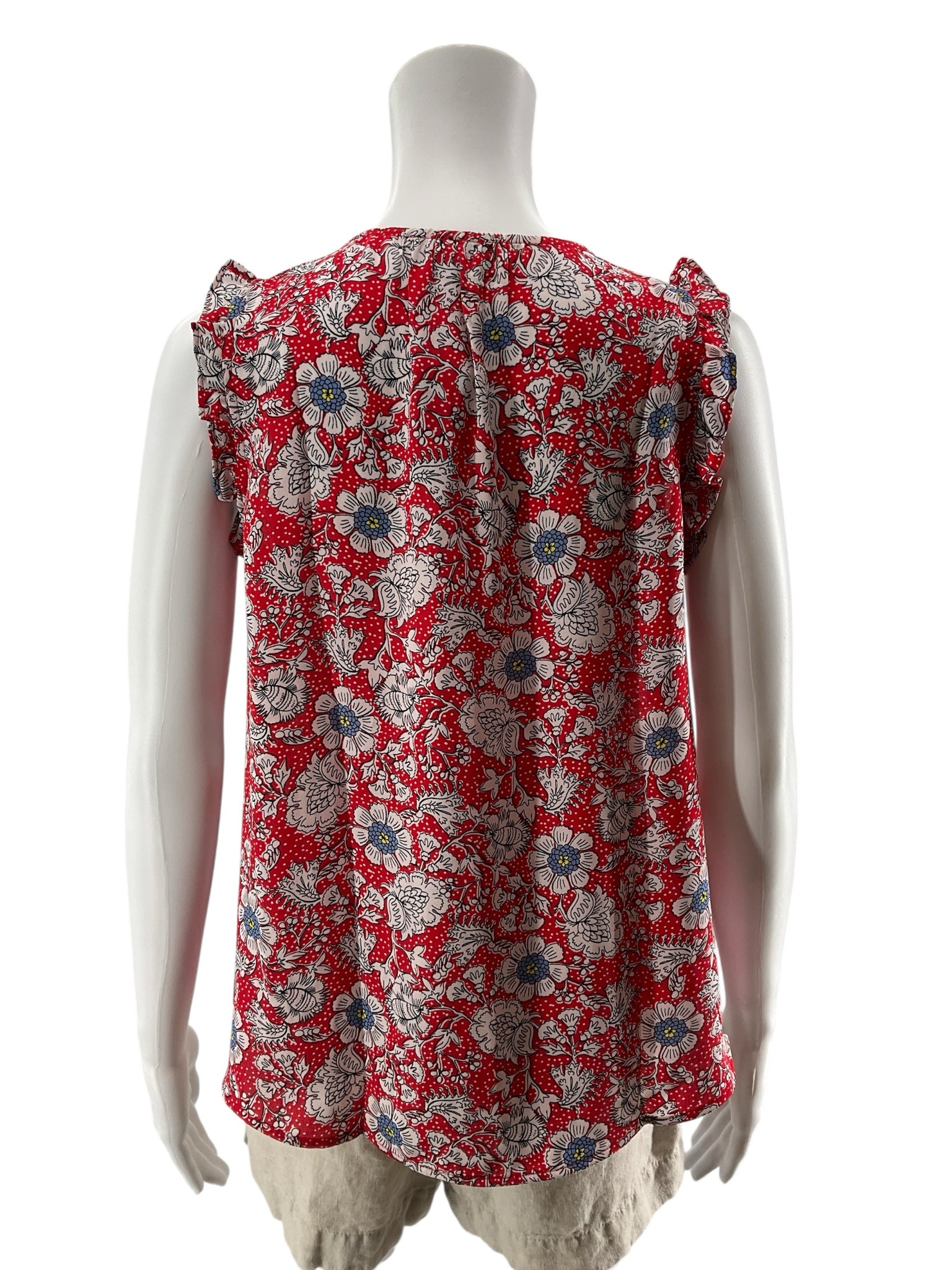 LOFT Outlet Floral Polka Dot Flutter Sleeve Top | Size Small Petite NWT