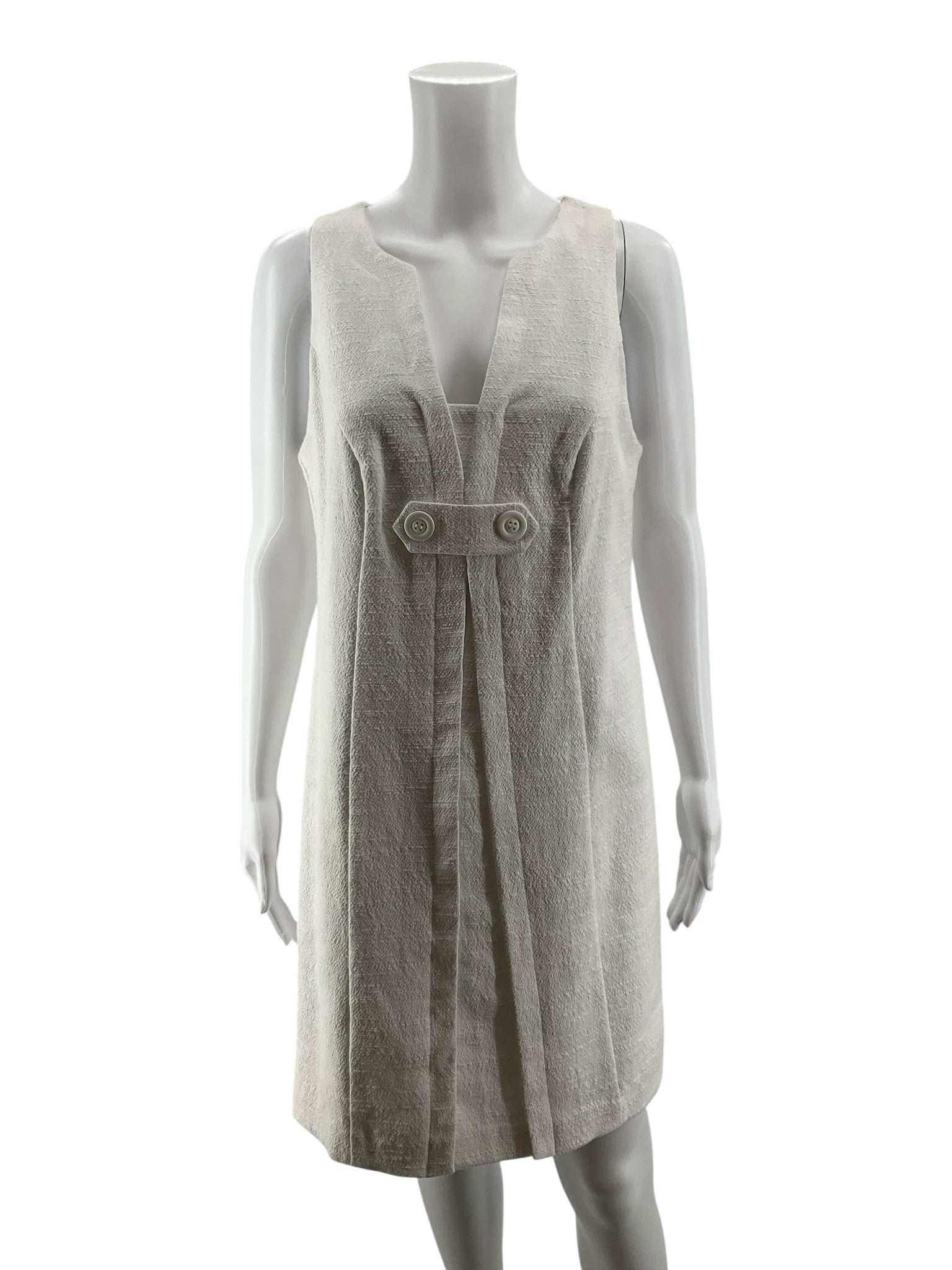 Trina Turk Aja Boucle Sleeveless Shift Dress White Size 8