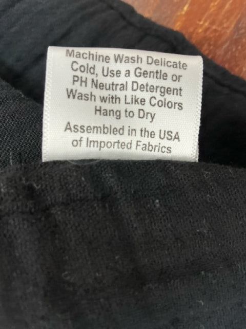 Natalie Busby Black Cotton Gauze Tiered Babydoll Dress Size Small - ONLINE ONLY