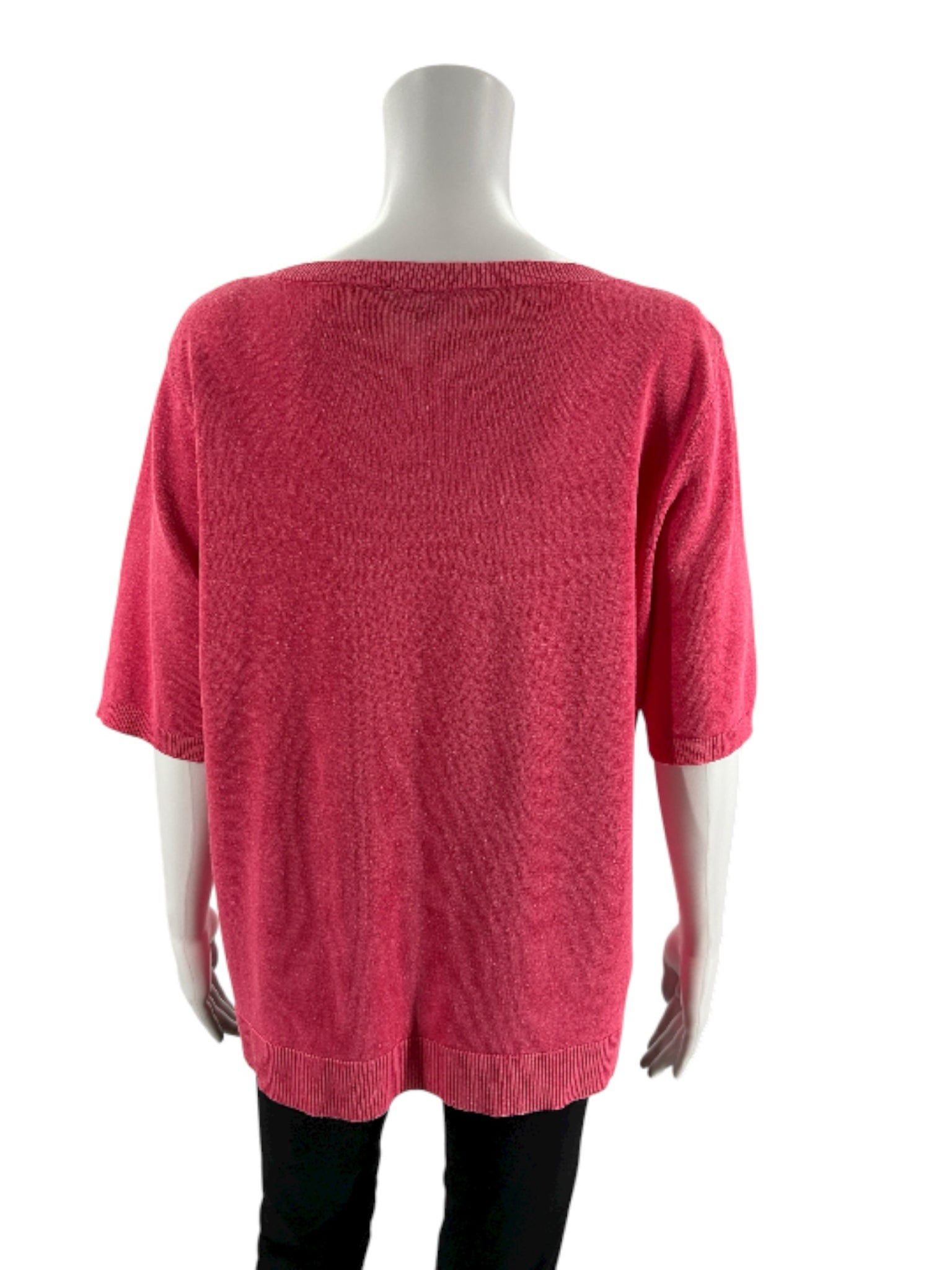 Ann Taylor Heathered Pink Linen Blend Boatneck Top Size Large