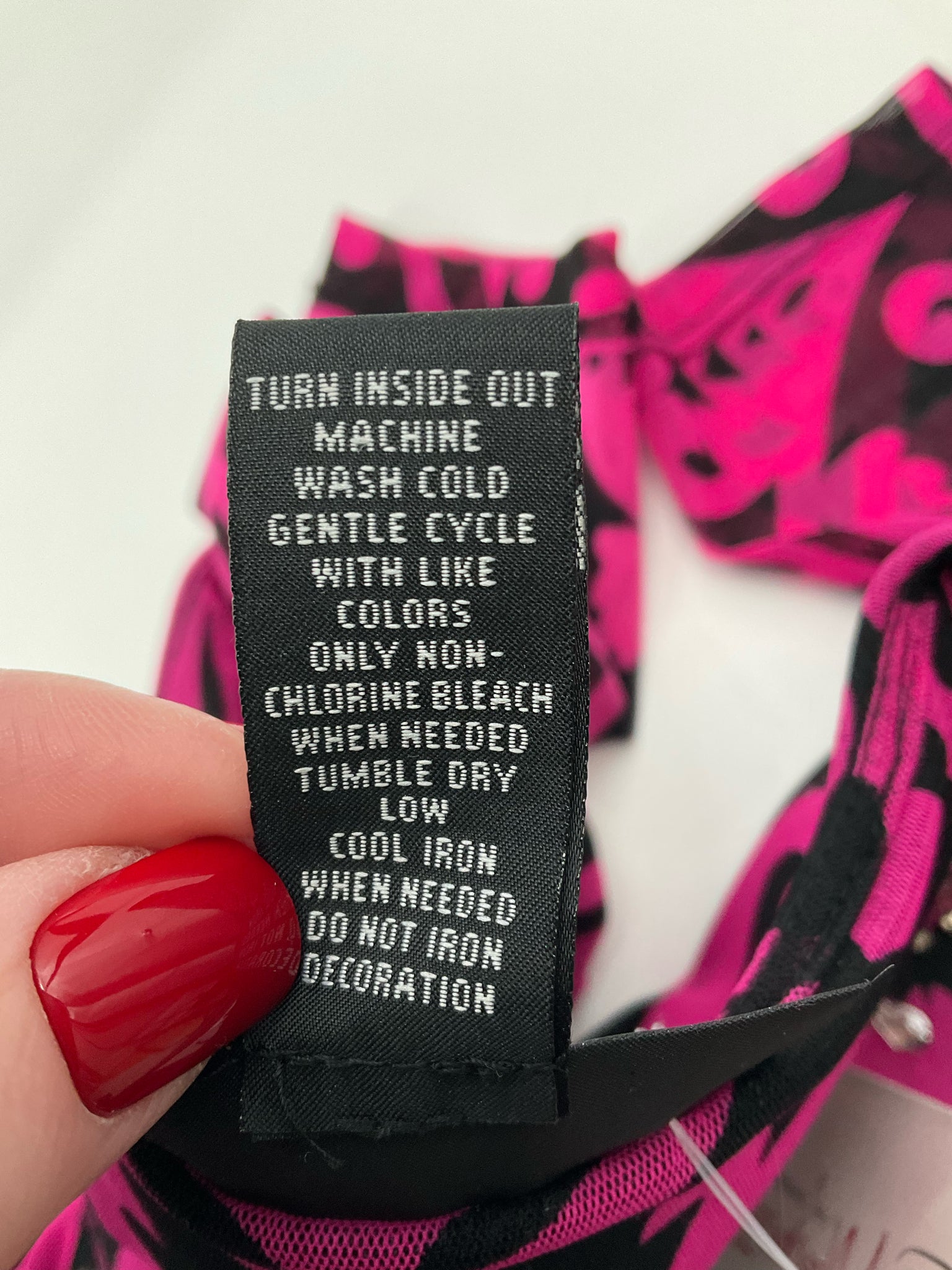 INC Pink/Black Print Pre-Owned Ladies Top - Size Petite