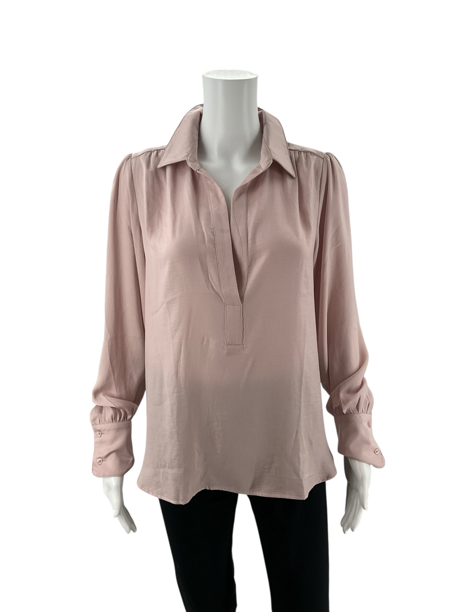 Blush Banana Republic ladies top, size medium, featuring a classic minimalist design suitable for business casual wear.