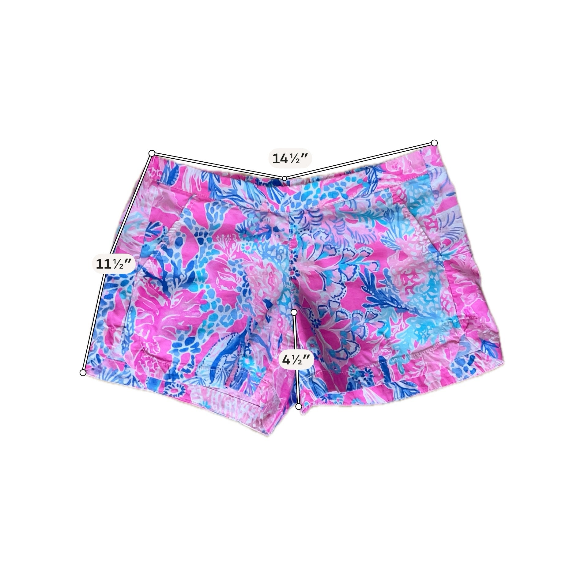 Lilly Pulitzer Margate Shorts Floral "Sink Or Swim" Print Size XS
