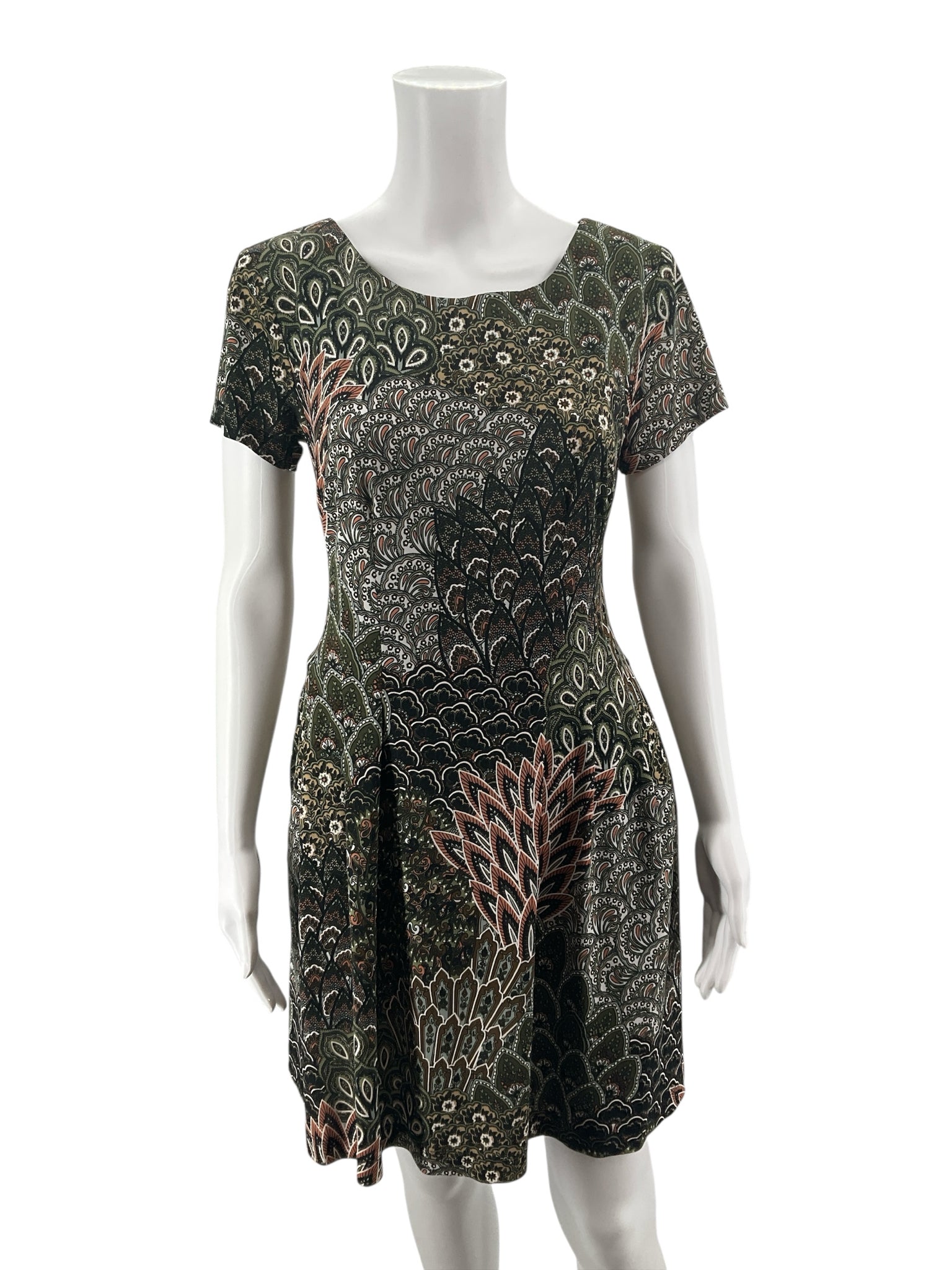 Connected Apparel Paisley Medallion Fit & Flare Dress Petite 4P