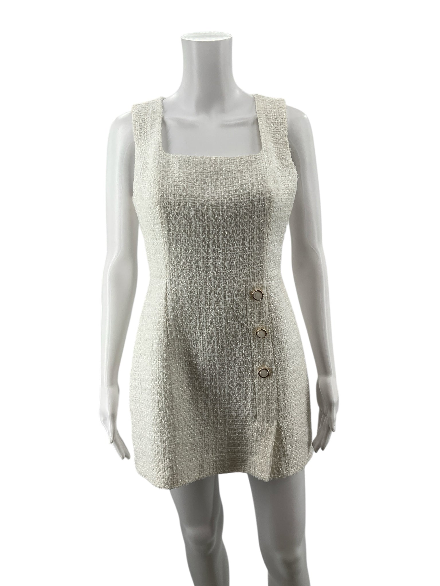 Lilly Pulitzer White Tweed Pre-Owned Ladies Dress - Size 4