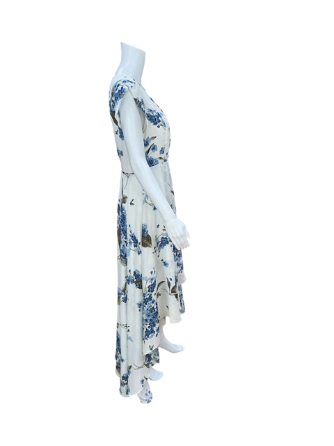 Lulus French Countryside Blue Floral High-Low Maxi Dress | Size Medium - ONLINE ONLY