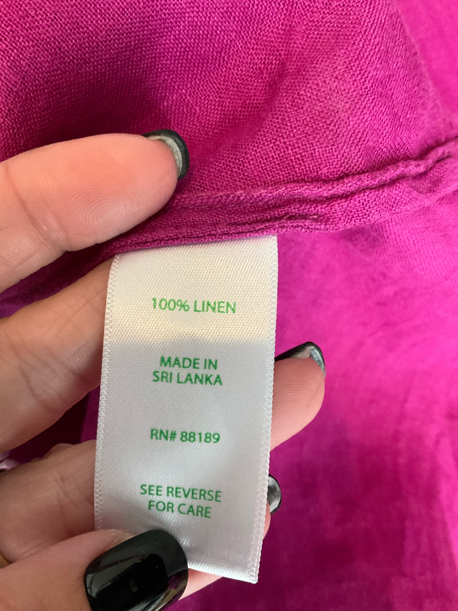 Lilly Pulitzer Sea View Fuchsia Pink Linen Button Down Top Size Large