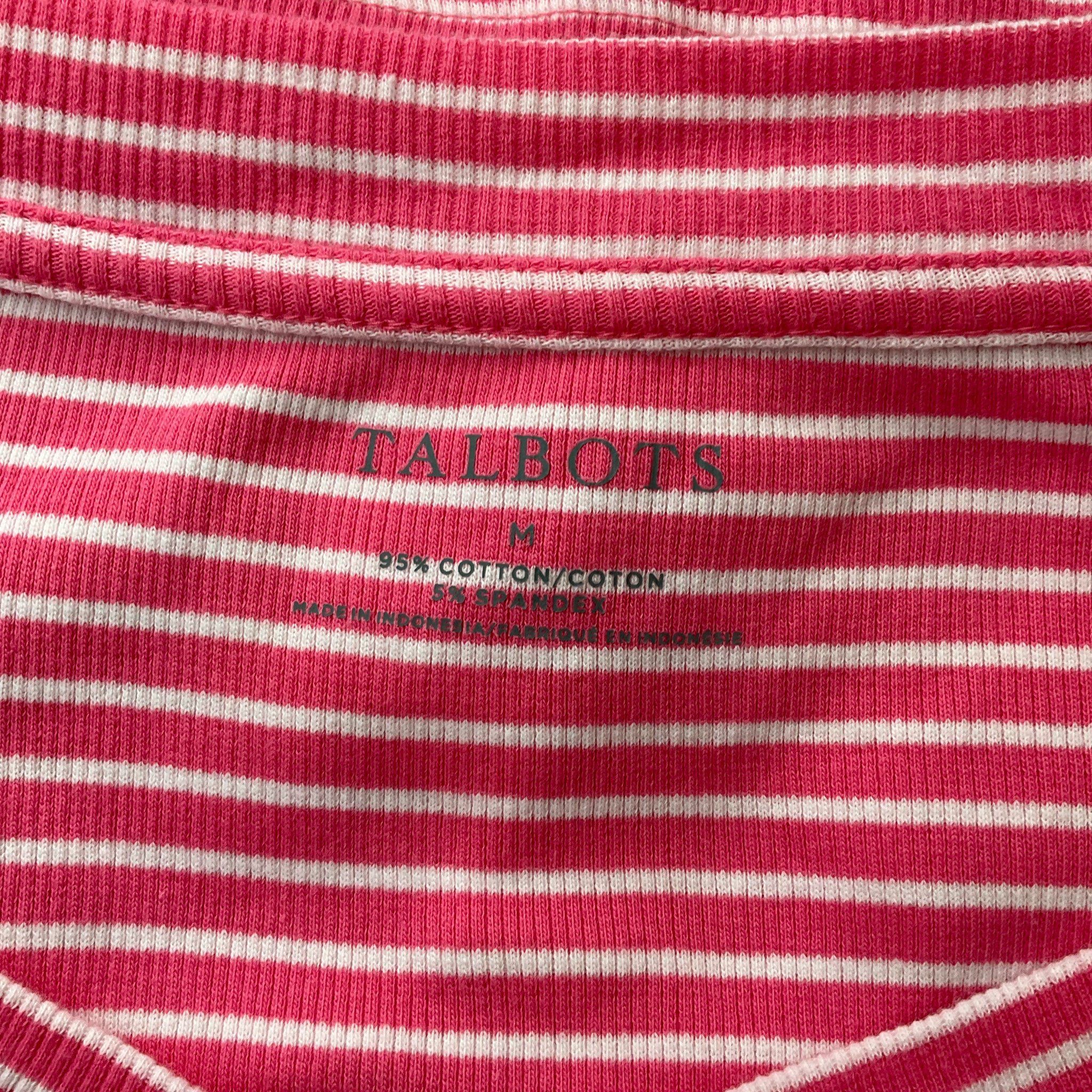 Talbots Pink/White Stripe Pre-Owned Ladies Top - Size Medium - Margaret’s Fine Consignment