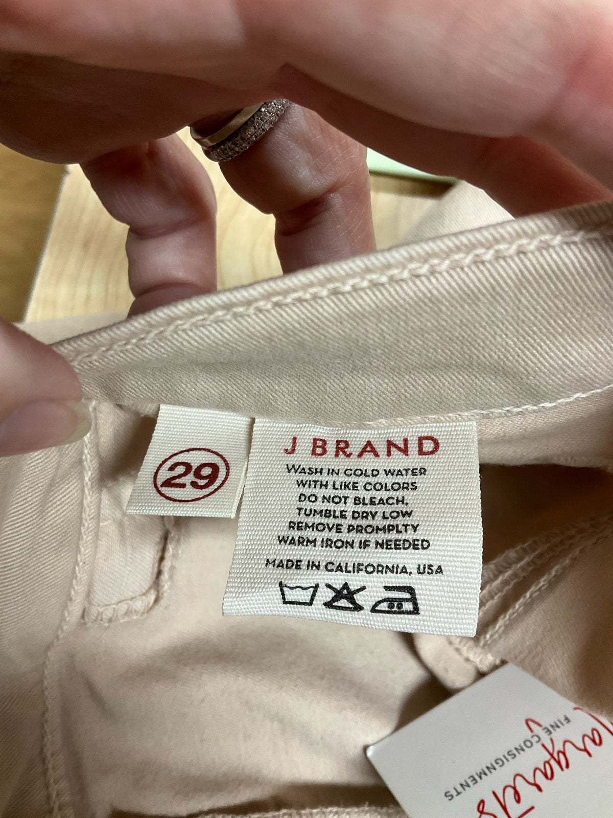 J Brand Mid-Rise Crop Skinny Jeans Stretch Twill Tan Size 29 - ONLINE ONLY