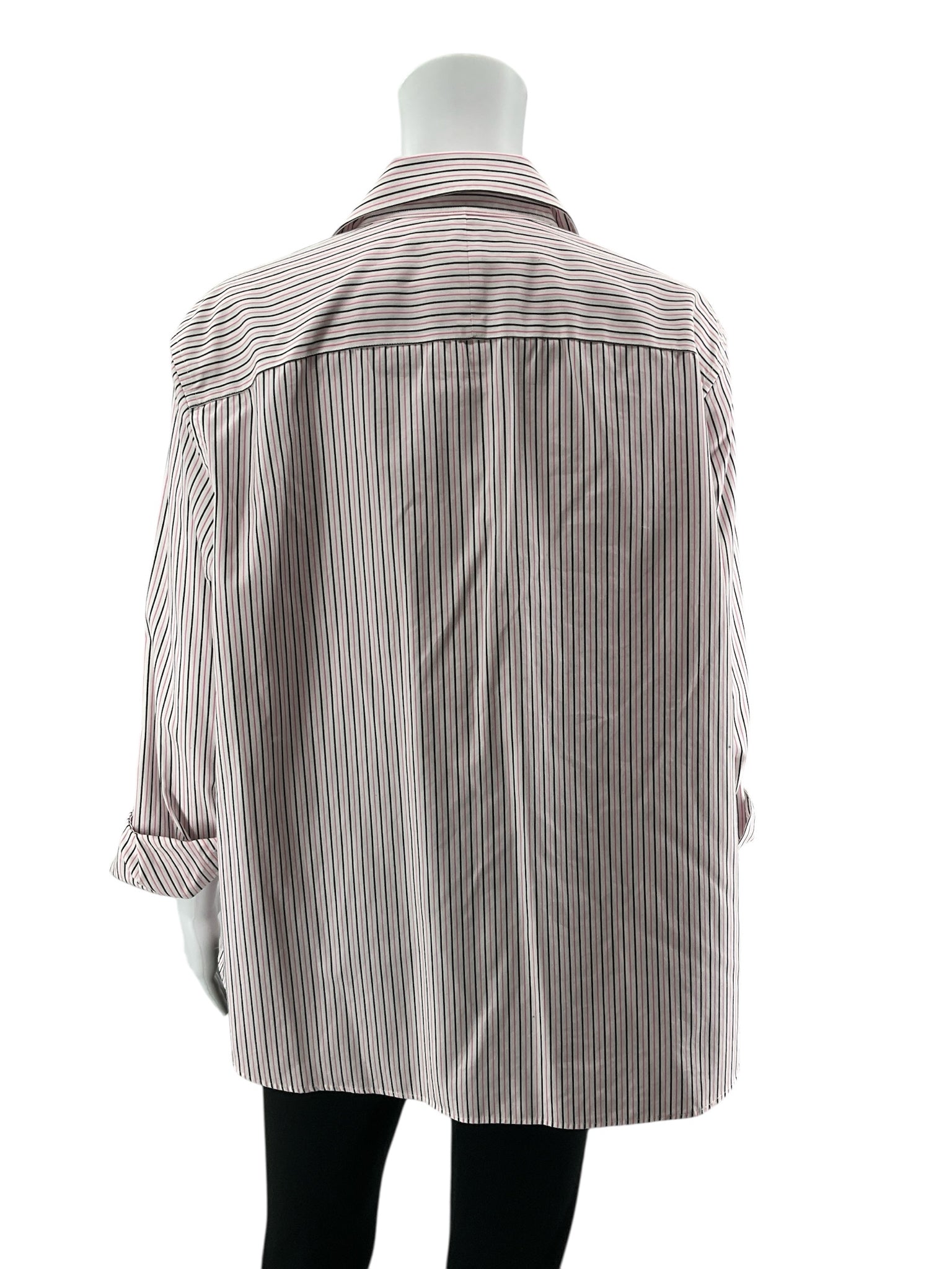 Lauren Ralph Lauren Pink & Black Stripe Button-Down Shirt Size XL