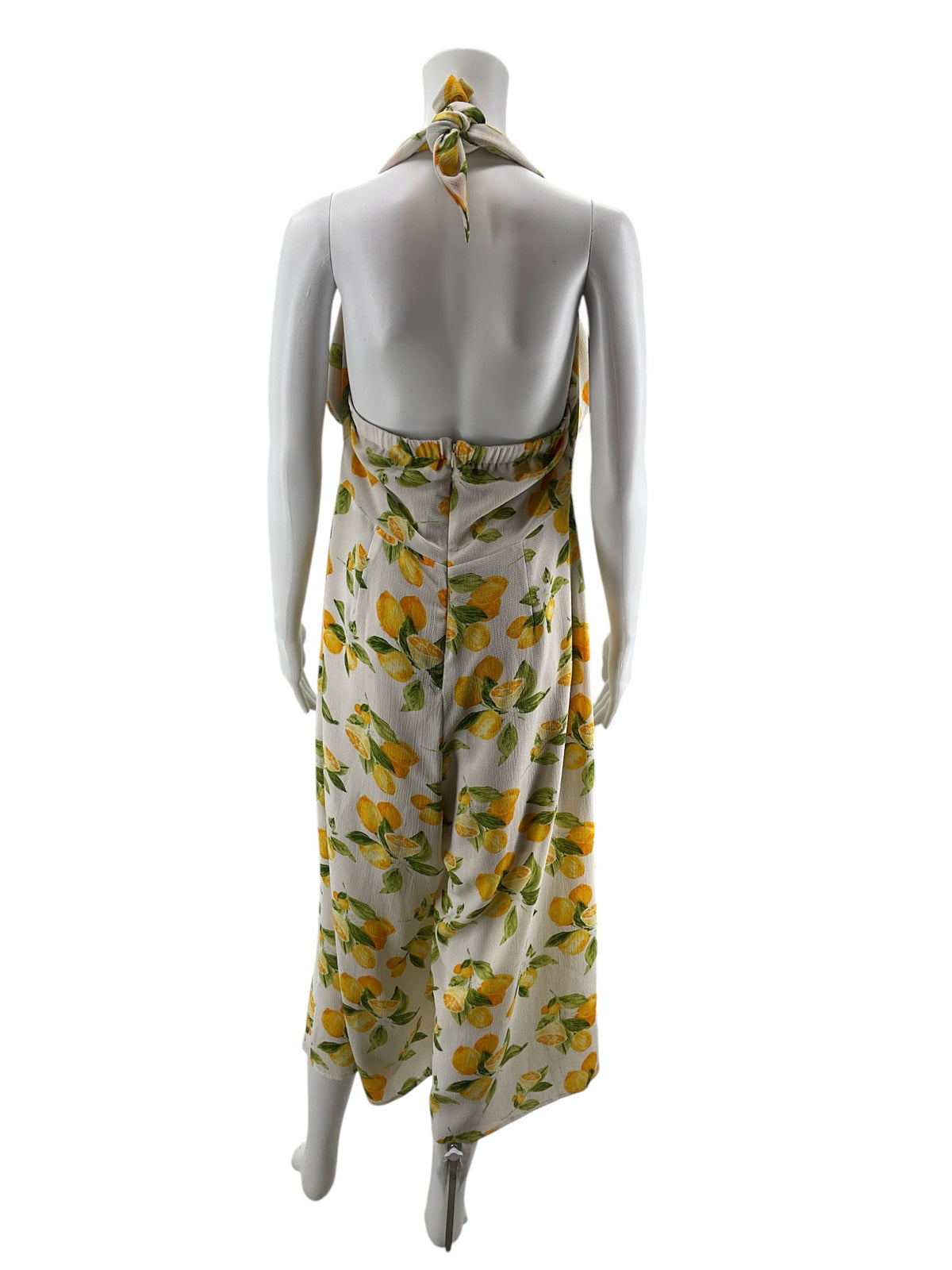 Lola Grace Lemon Print Halter Wide Leg Jumpsuit Size Large - ONLINE ONLY