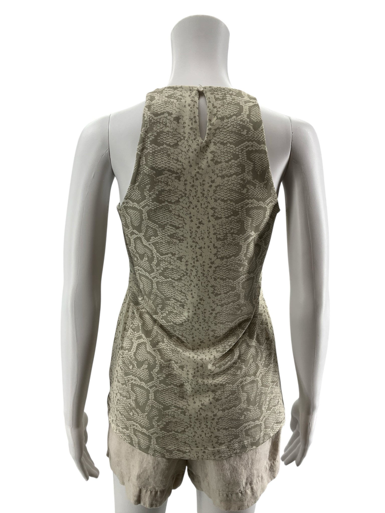 ANATOMIE Melissa Snake Print Racerback Tank Top Gray White Size Small
