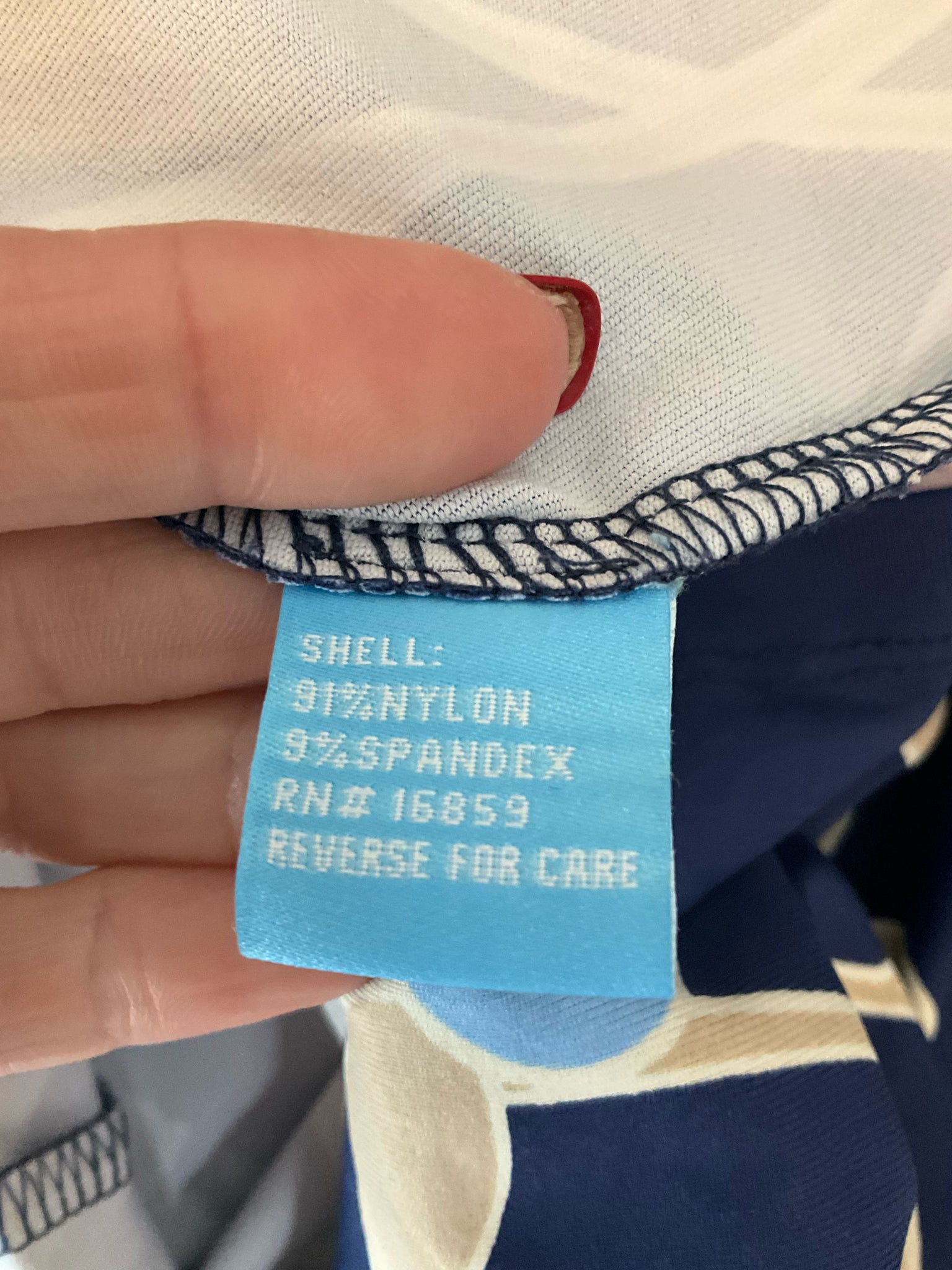 J. McLaughlin Catalina Cloth Floral Top Navy Red Tan 3/4 Sleeve Size Medium