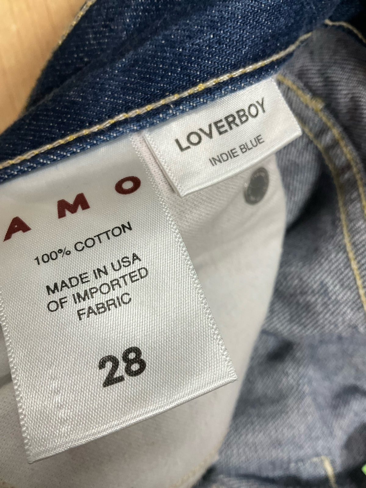 Amo Loverboy High Rise Straight Leg Crop Jeans Indie Blue Size 28 - ONLINE ONLY