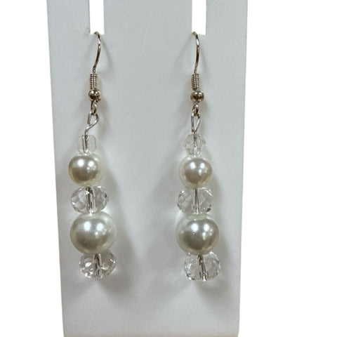 White/Clear Stone Ladies Pre-Owned Dangle Earrings - Margaret’s Fine Consignment