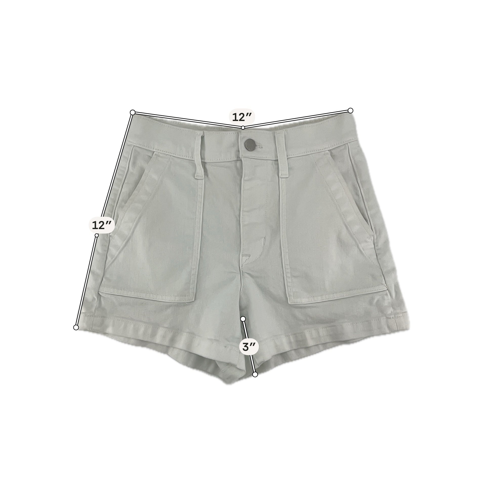J.Crew White Shorts 3" Patch-Pocket Utility Shorts White Chino High Rise Size 24 - Size 2