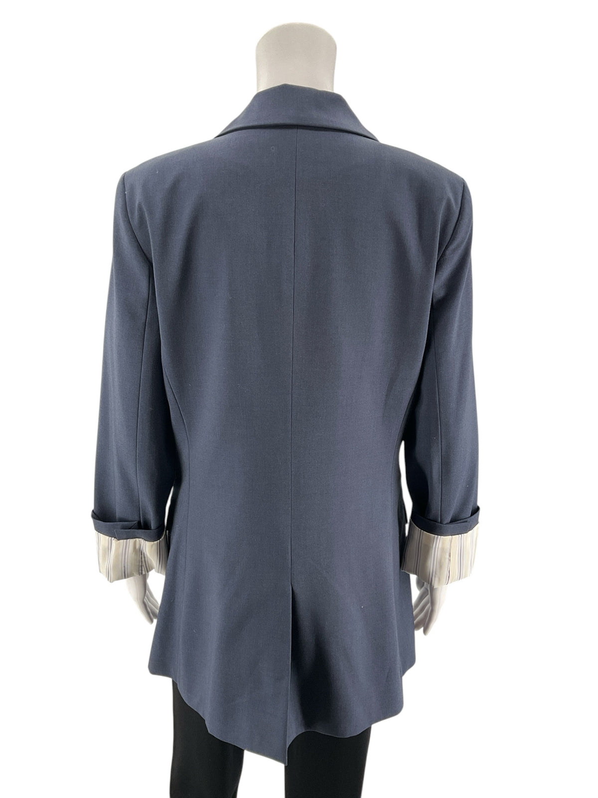 J.B.’s Luxury Denim by Allen Schwartz Navy Blazer Size 10 Striped Lining