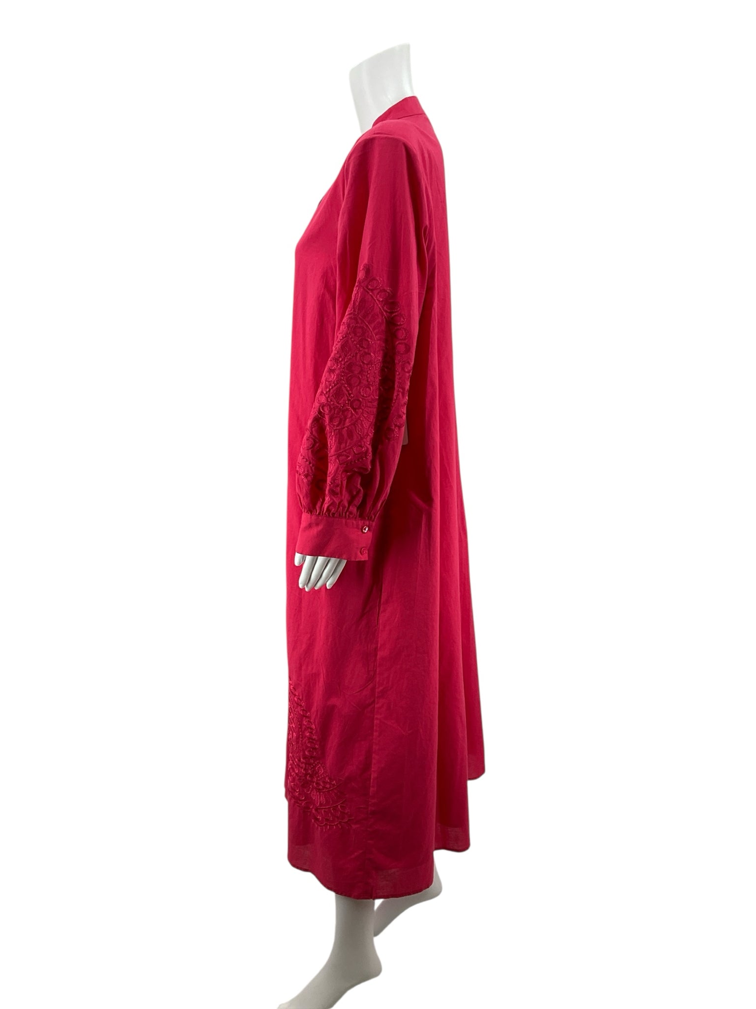 Hyacinth House Pink Maxi Blythe Pink Embroidered Long Sleeve Midi Dress XL - Size XL