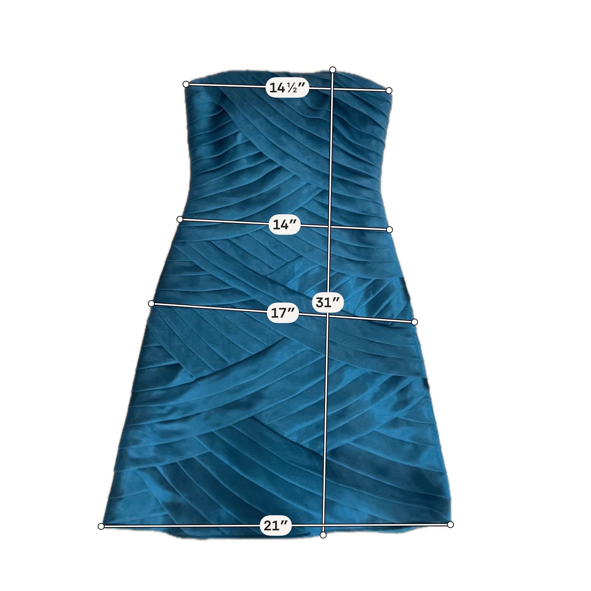 Alex Evenings Teal Strapless Bandage Cocktail Dress Petite Size 2P
