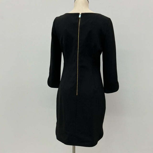 Vince Camuto Black Exposed Zipper Sheath Dress 3/4 Sleeve Size 2 - ONLINE ONLY