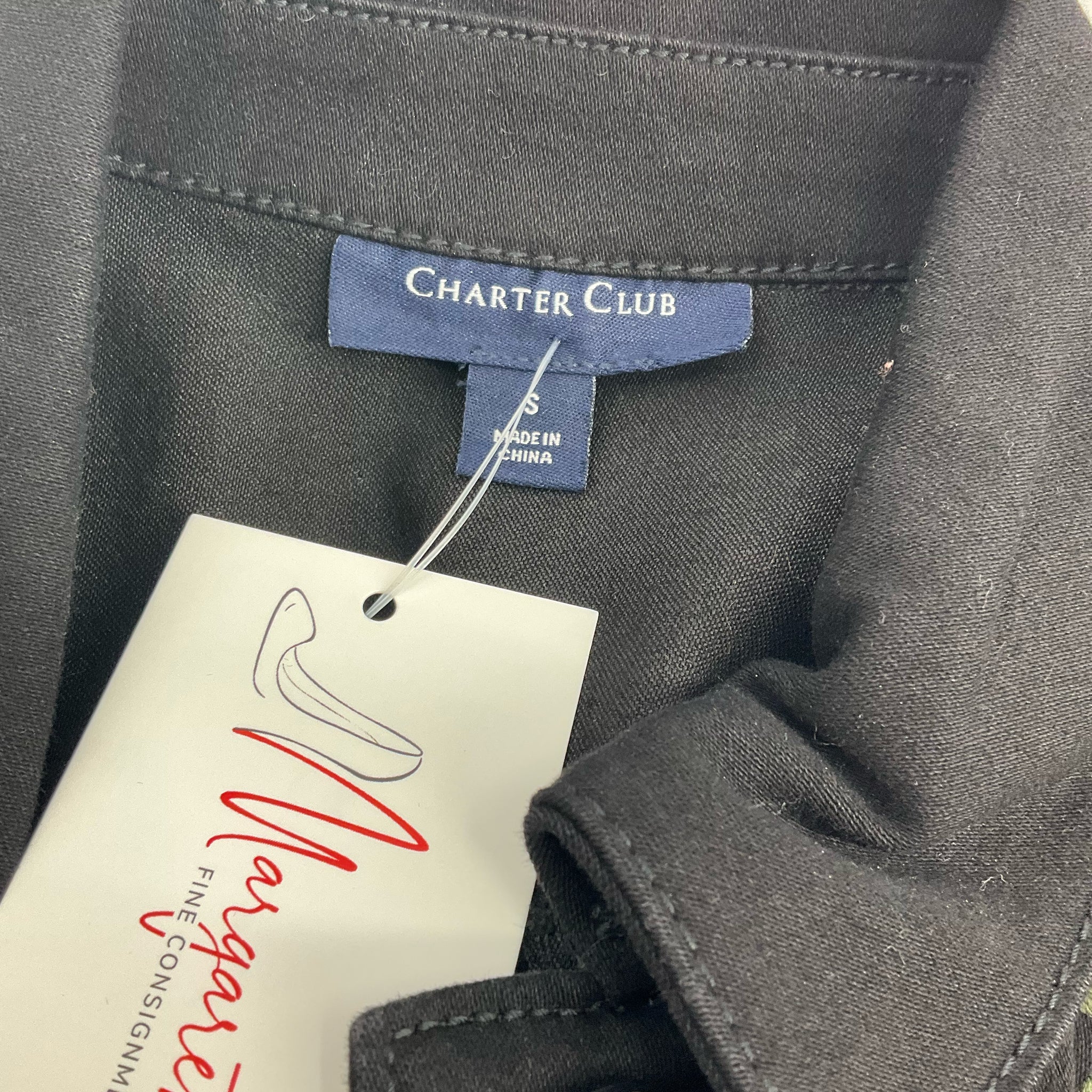 Charter Club Black/Maroon Floral Pre-Owned Ladies Jacket - Size Small