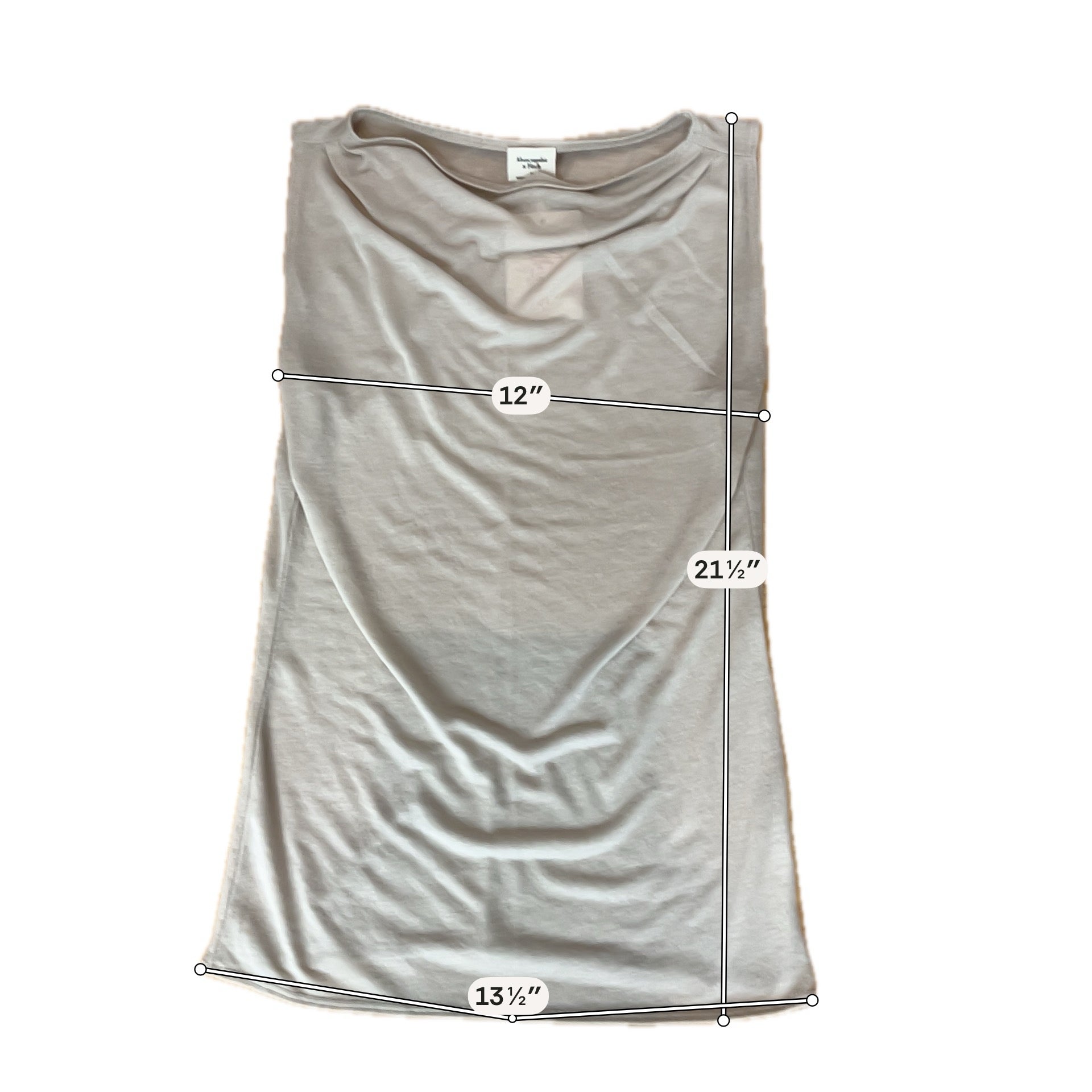 Abercrombie & Fitch Draped Cowl Neck Ruched Tank Top Tan Size Small
