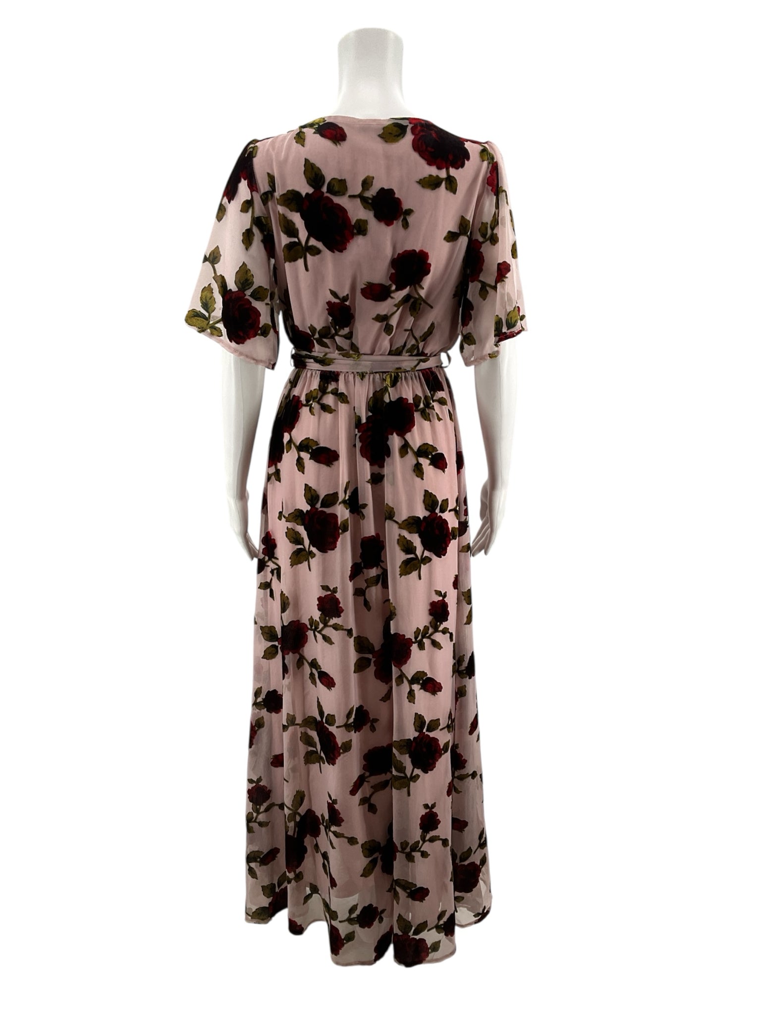 Baltic Born Lydia Floral Velvet Wrap Maxi Dress Size Small NWT