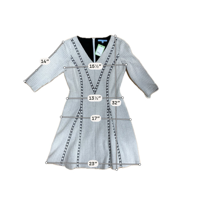 Antonio Melani Black & White Geometric Print Sheath Dress Size 6