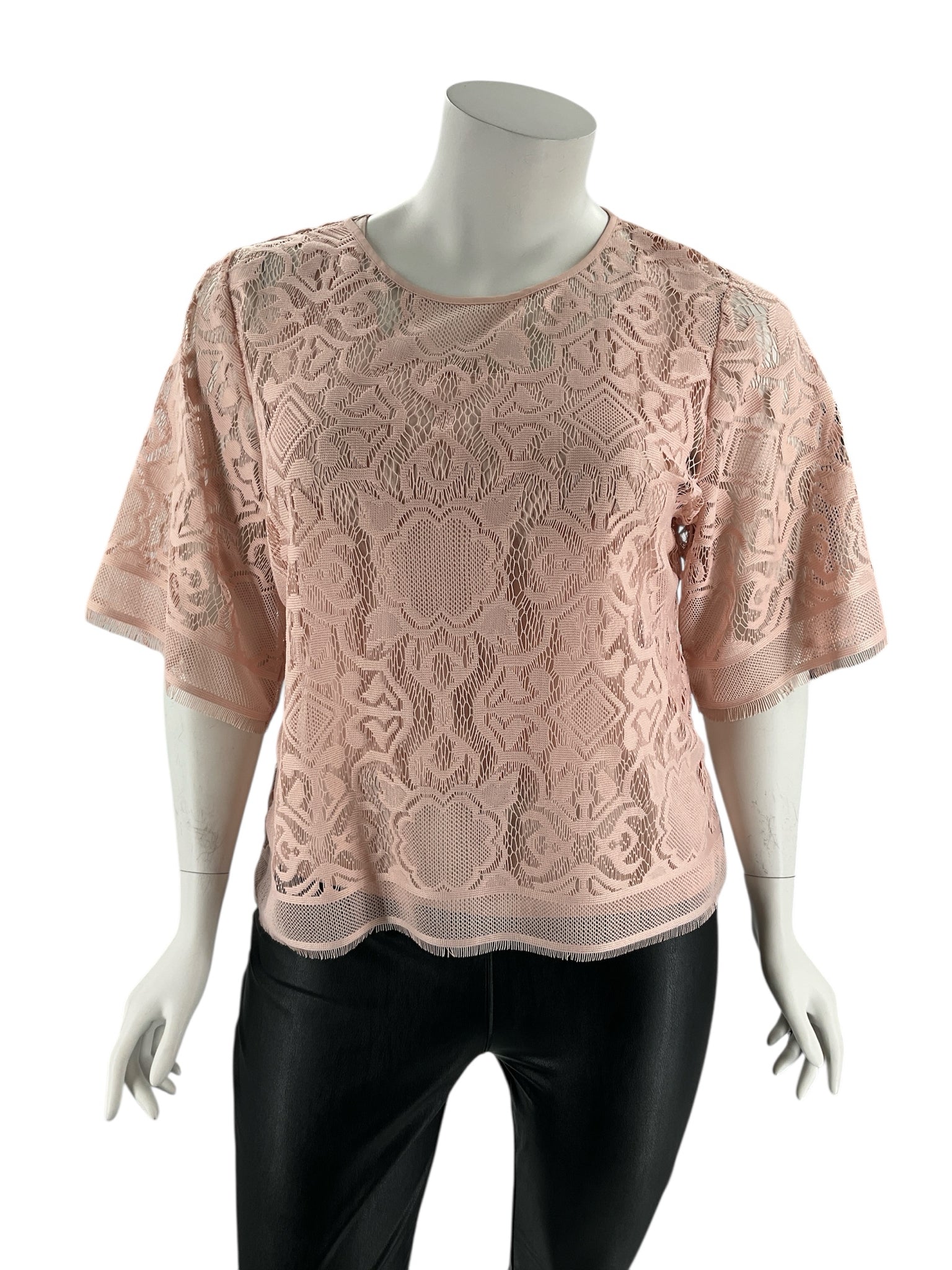 Worthington Blush Lace Pre-Owned Ladies Casual Top - Size 0X