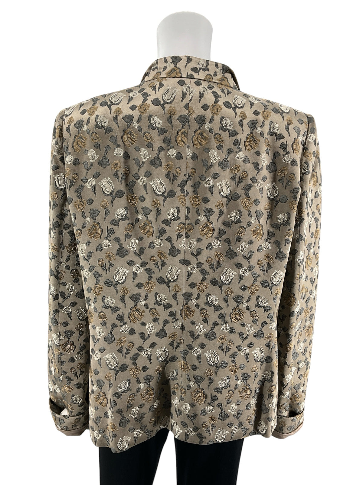 Armani Collezioni Vintage Metallic Floral Jacquard Blazer Made in Italy Size 16