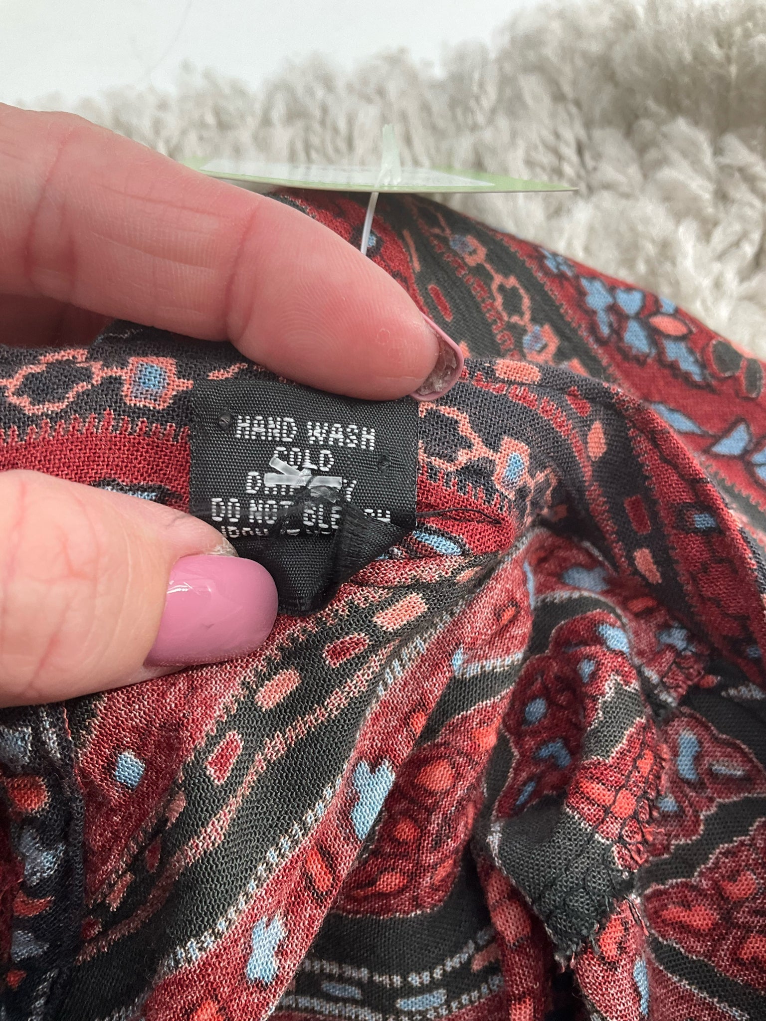 Angie Rust/Blue Print Pre-Owned Ladies Dress - Size Medium - Margaret’s Fine Consignment