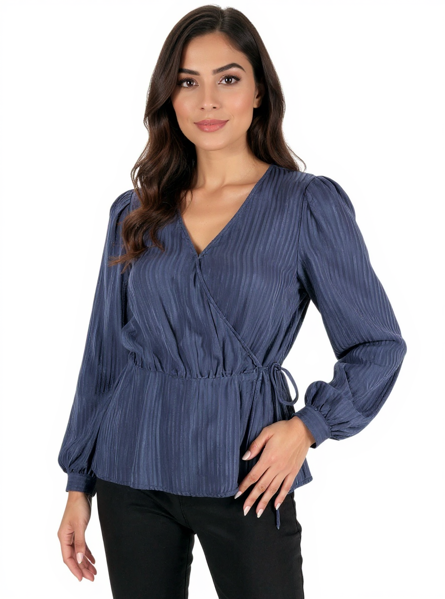 Banana Republic Navy Ribbed Pre-Owned Ladies Top - Size Small Petite - Margaret’s Fine Consignment