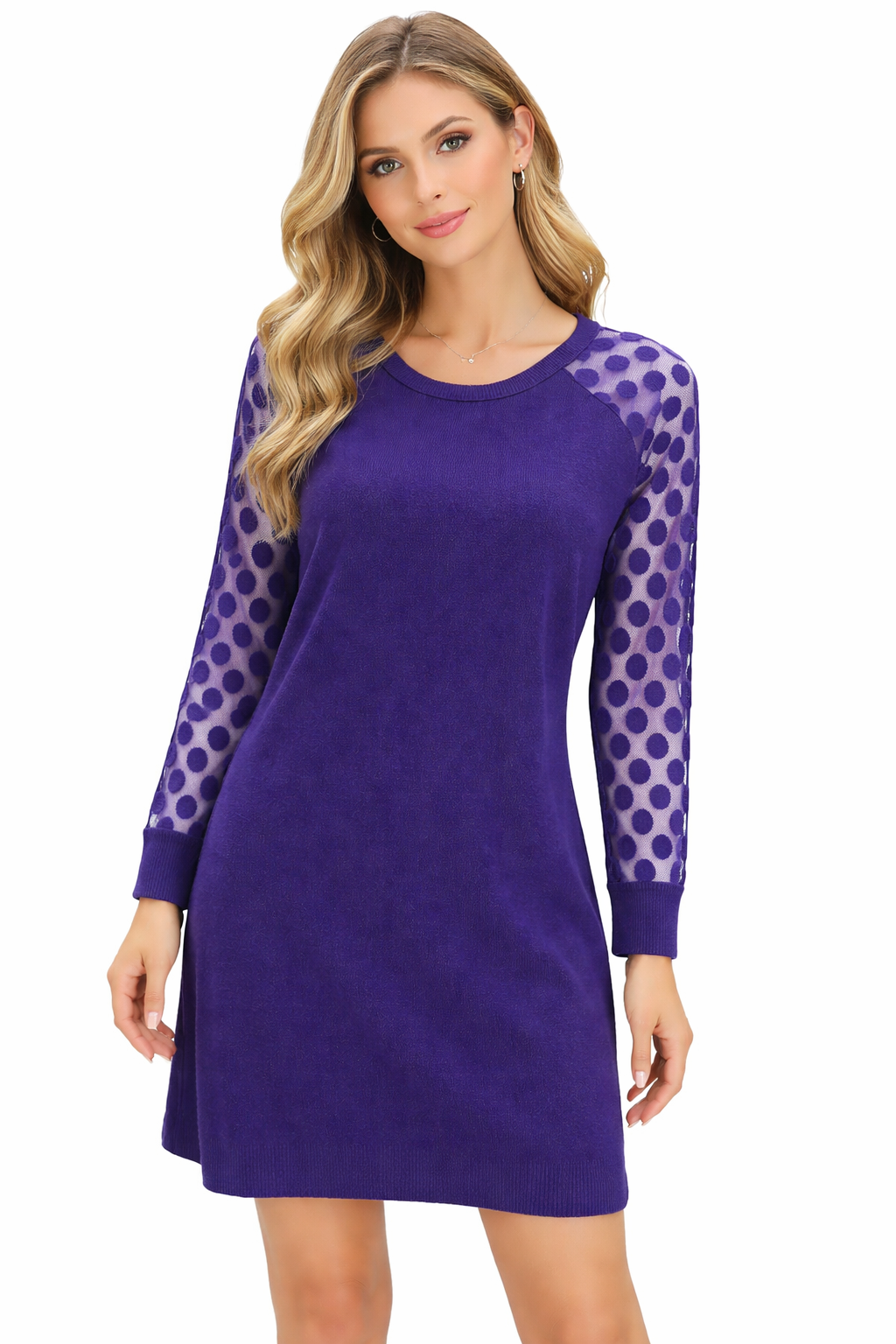 En Focus Purple Solid Pre-Owned Ladies Dress - Size 10