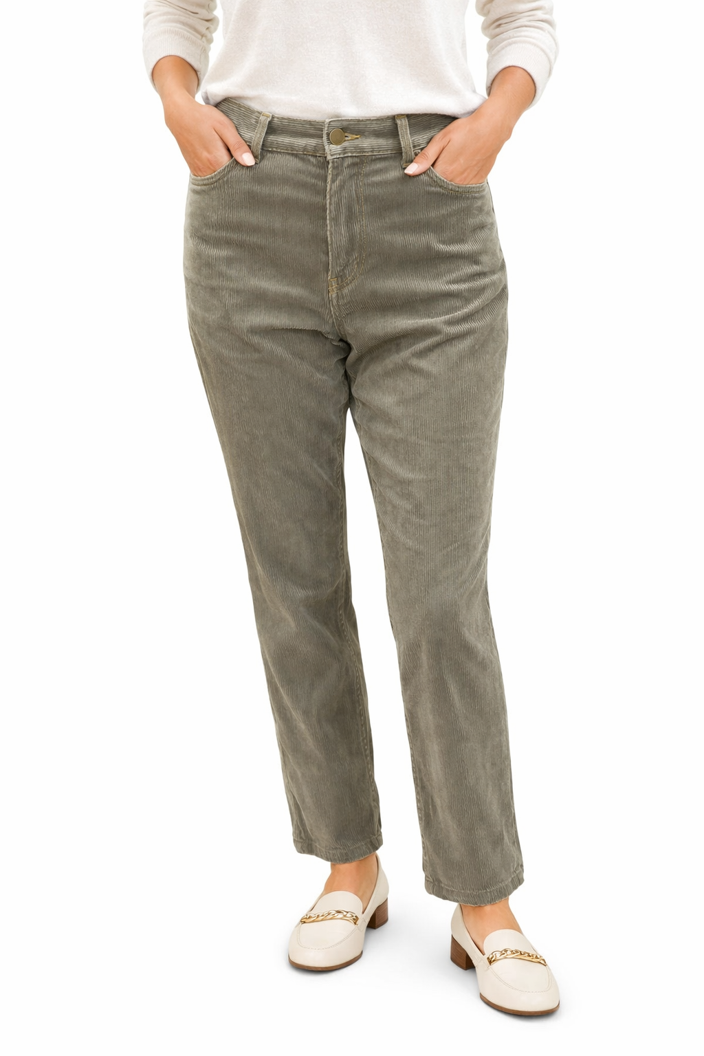 Mauigirl Olive Solid Pre-Owned Ladies Pants - Size 0 - Margaret’s Fine Consignment