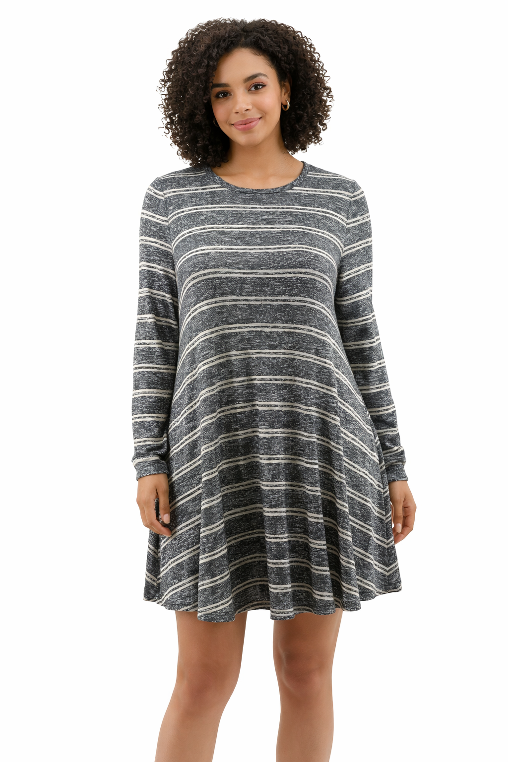 Lou & Gray Blue/Cream Heathered Pre-Owned Ladies Dress - Size Small