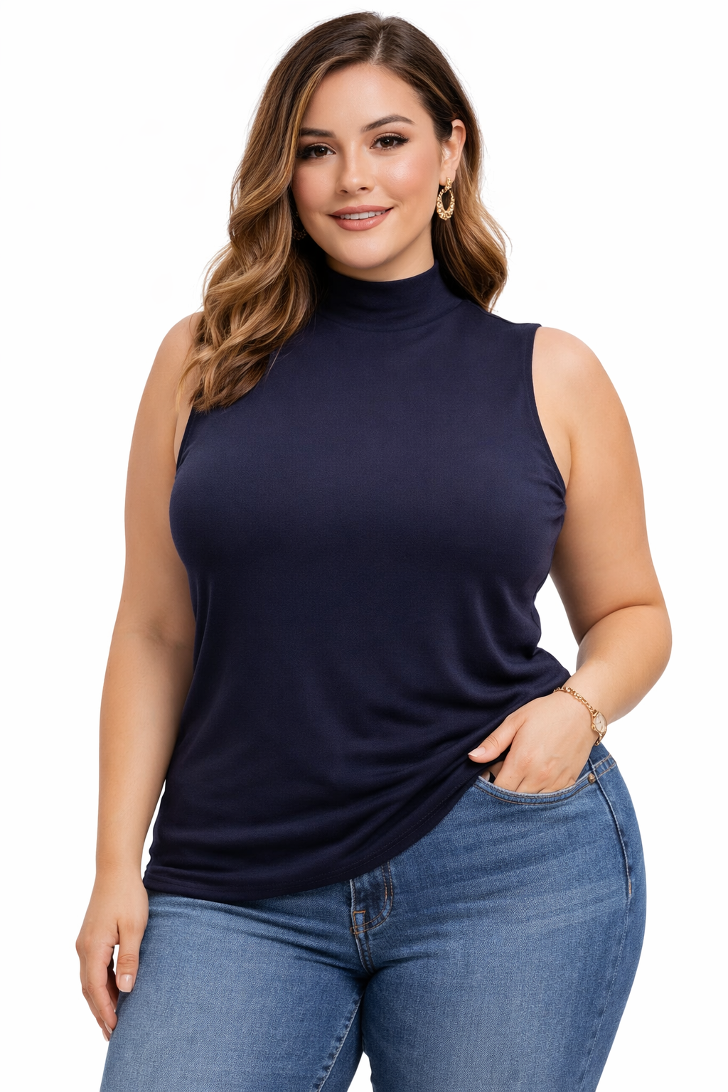 Charter Club Navy Solid Pre-Owned Ladies Top - Size XL