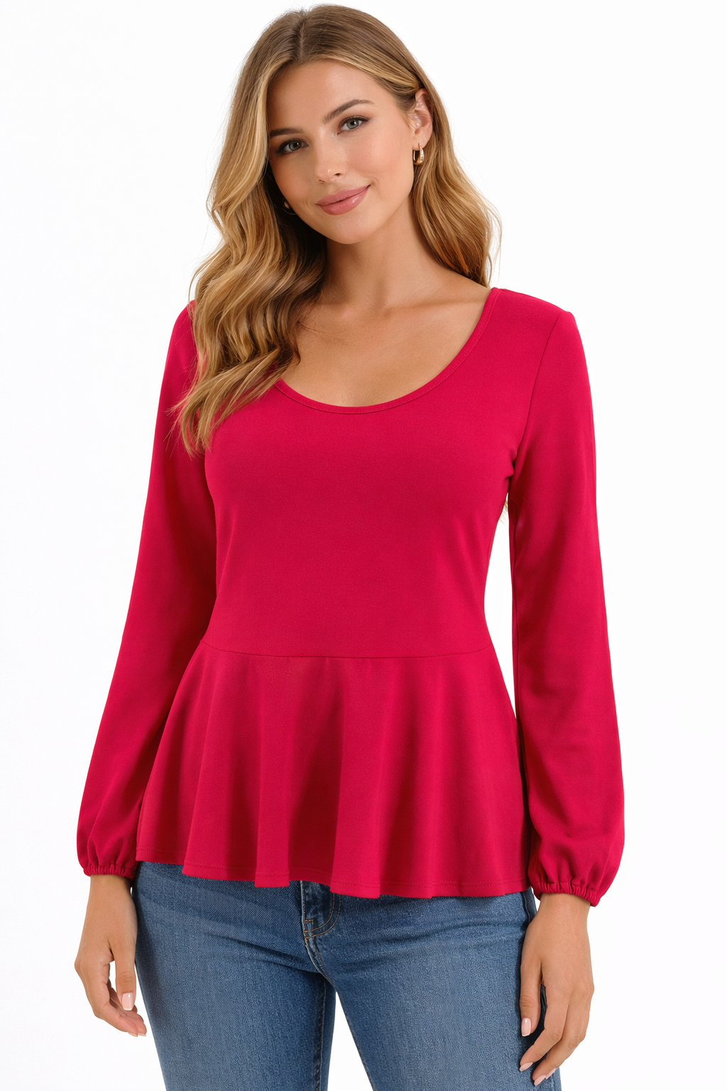 Issac Mizrahi Fuschia Solid Pre-Owned Ladies Top - Size Small