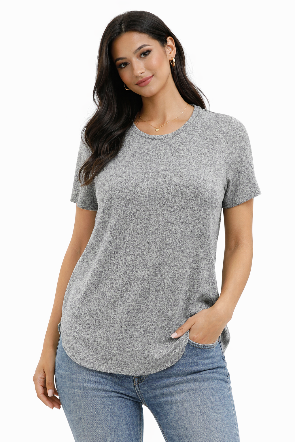 Ann Taylor Gray Heathered Pre-Owned Ladies Top - Size XS Petite - Margaret’s Fine Consignment