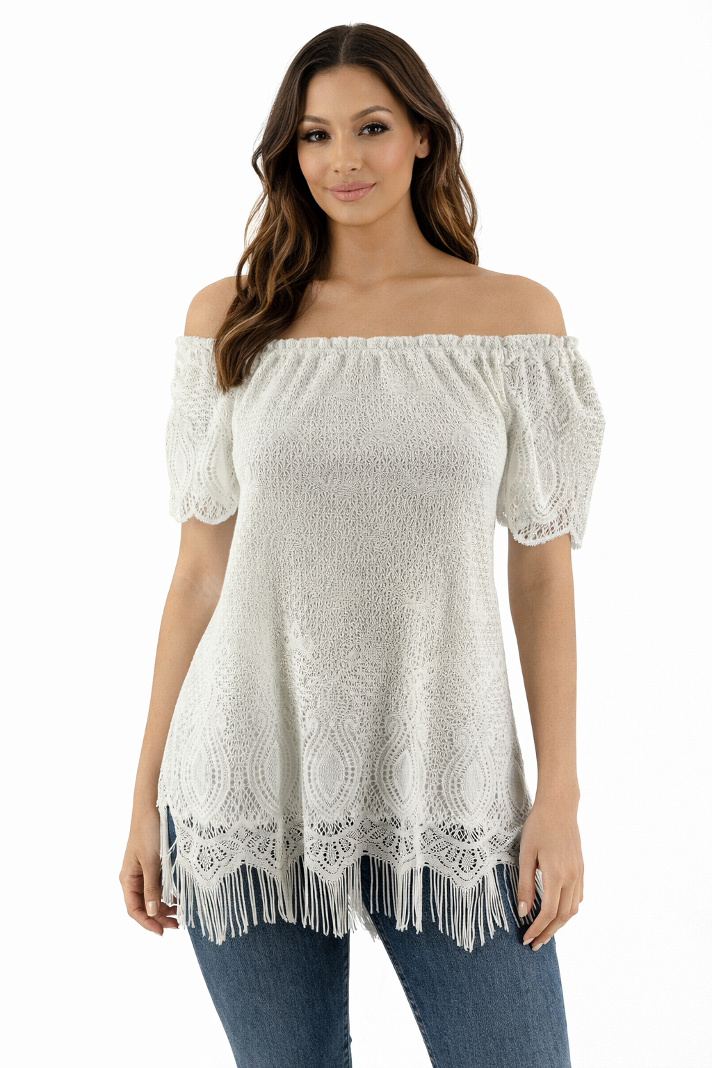 Lilly Pulitzer White Fringe Pre-Owned Ladies Top - Size XS