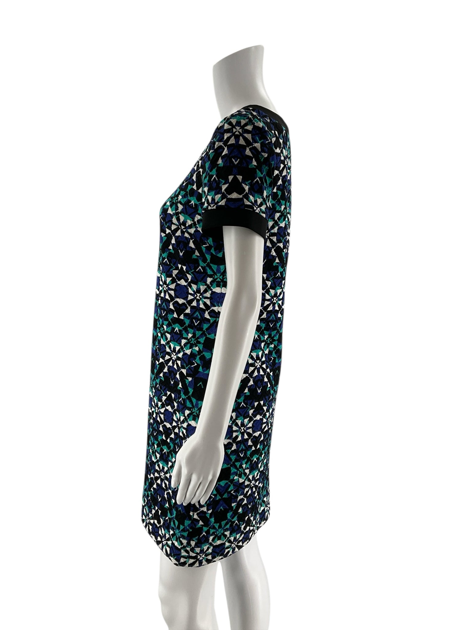 Maggy LondonTeal/Blue/Black Print Pre-Owned Ladies Dress - Size 4