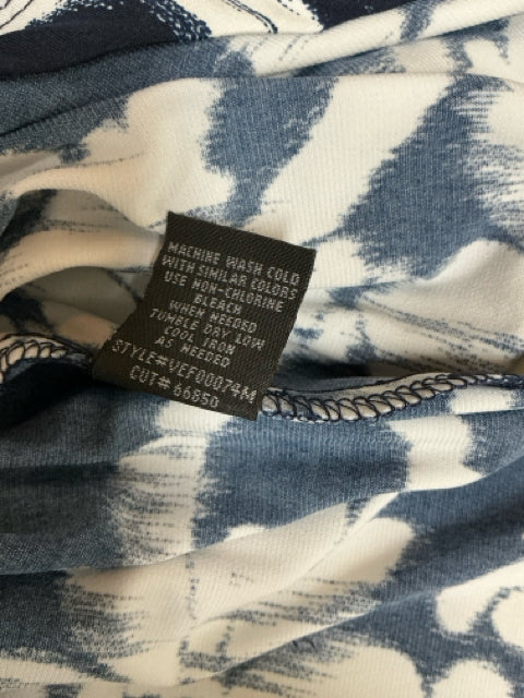 Connected Apparel Margaret Ruched Sheath Dress Navy Baroque Print Size 8