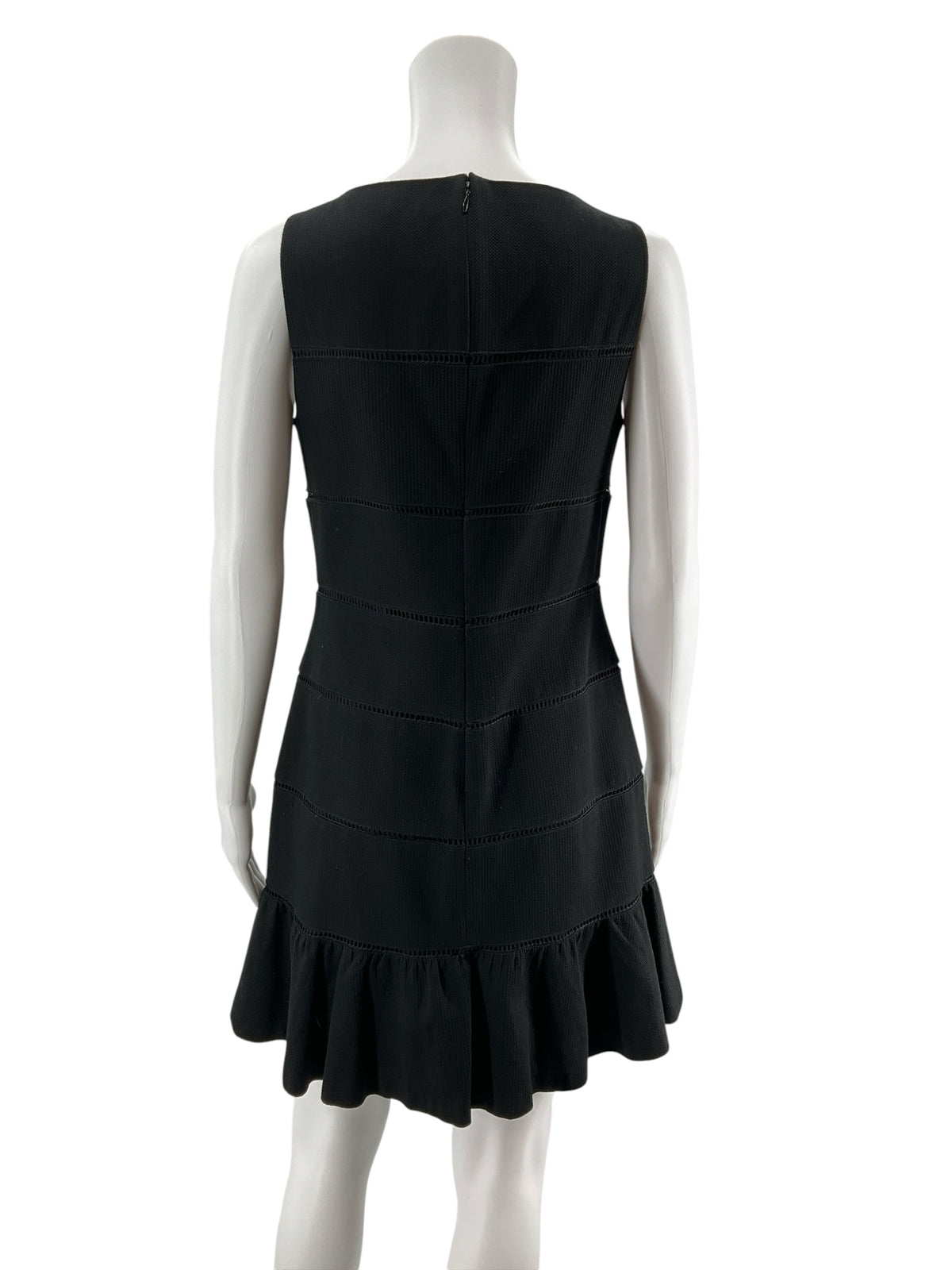 Ann Taylor Ladder Stripe Fit & Flare Dress Black Size 4 - ONLINE ONLY