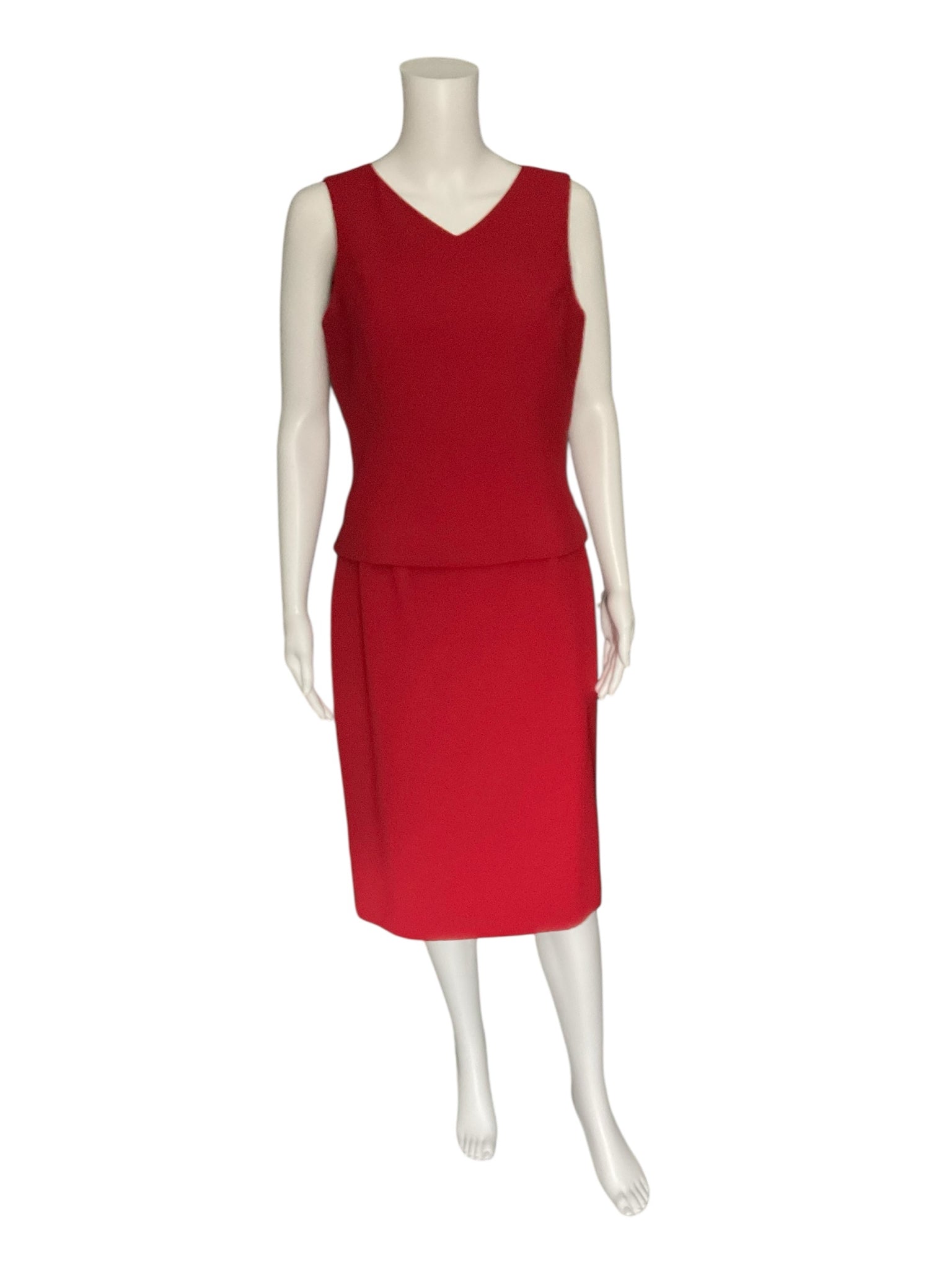 Kasper Red Solid Pre-Owned Ladies 2 Piece Skirt Set - Size 6