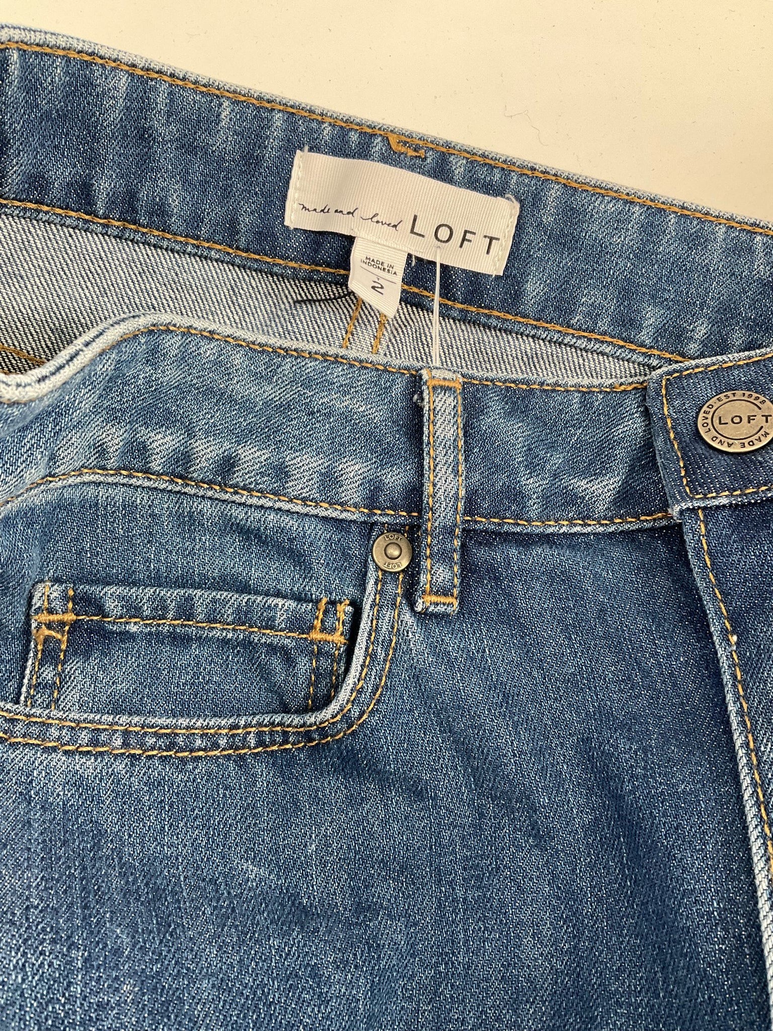 Loft Blue Denim Pre-Owned Ladies Skirt - Size 2